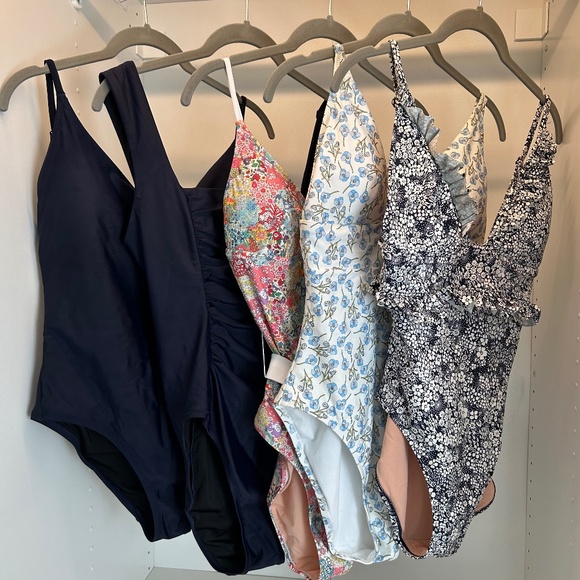 Lot of 5 J Crew One Piece Swimsuits Size 8 - Picture 1 of 5